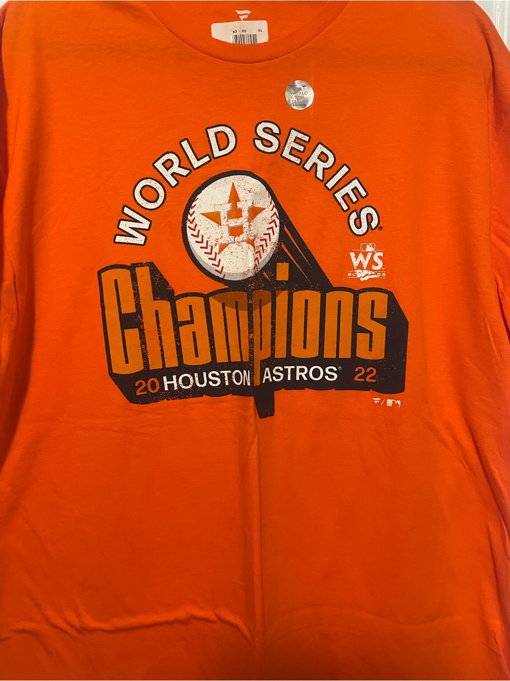 MLB Houston Astros World Series Champions Orange Short Sleeve Tee